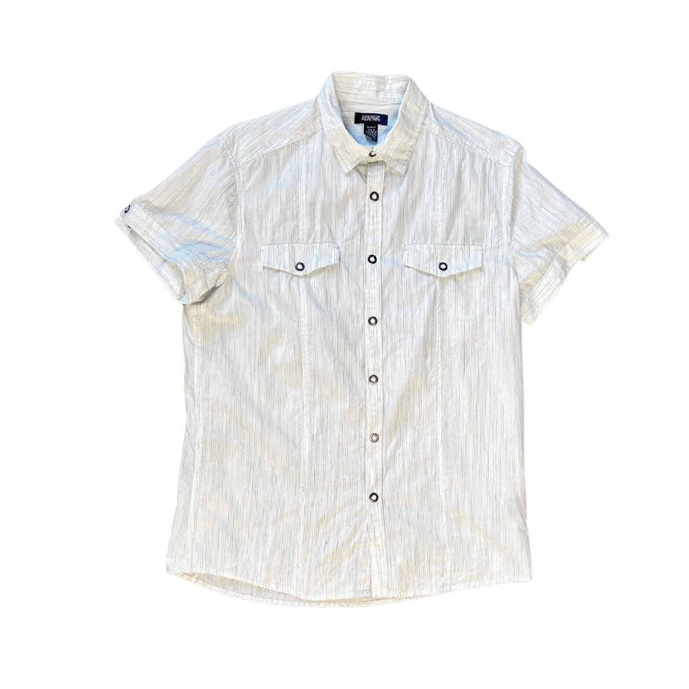Kenneth Cole Mens Shirt // White Strip // Size: M